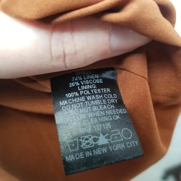 Loup Orange Purple Striped Summer Midi Dress Linen Viscose S - Picture 4 of 9